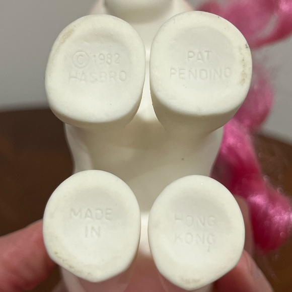 Vintage My Little Pony G1 1982 Hasbro White Pony Pink Hair lavender w/Brush! - Picture 6 of 9